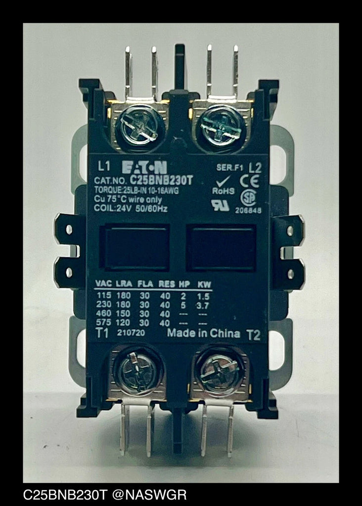 Eaton C25BNB230T Definite Purpose Contactor - 24vAC - Unused Surplus