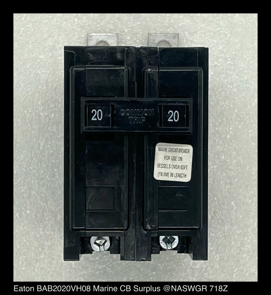 Eaton BAB2020VH08 Molded Case Circuit Breaker Marine Duty - 20 Amp - Unused