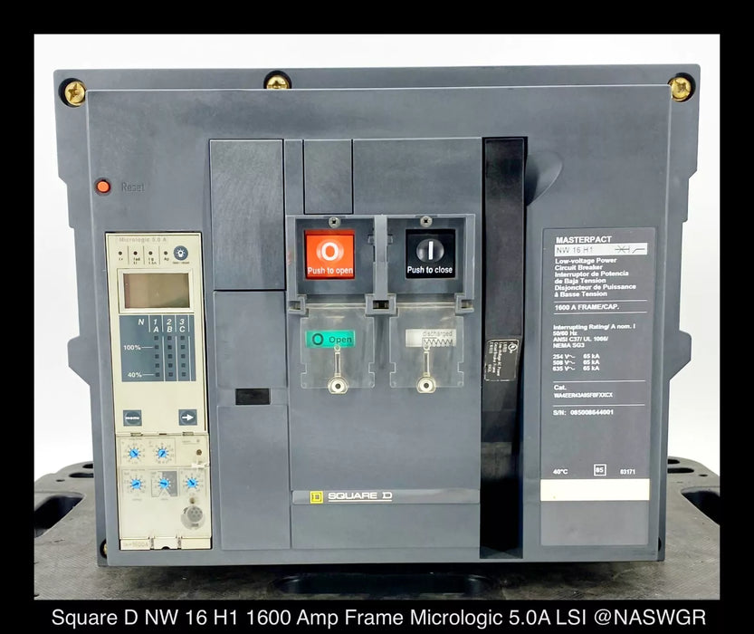 Square D MasterPact NW16H1 Circuit Breaker - 1600 Amp