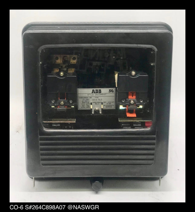 ABB CO-6, 264C898A07 Overcurrent Relay- 1/12 Amp