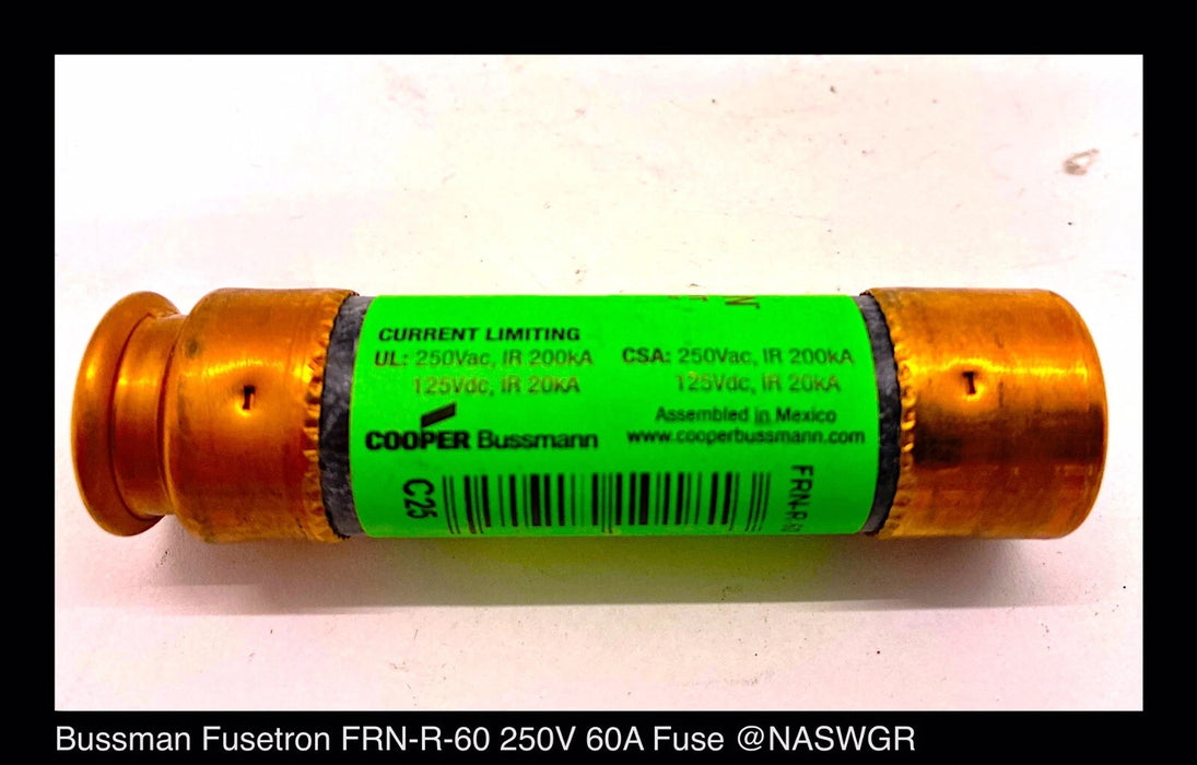 Lot of 8 - Eaton Bussman FRN-R-60, RK5 Fusetron® 60Amp Fuse - Unused Surplus