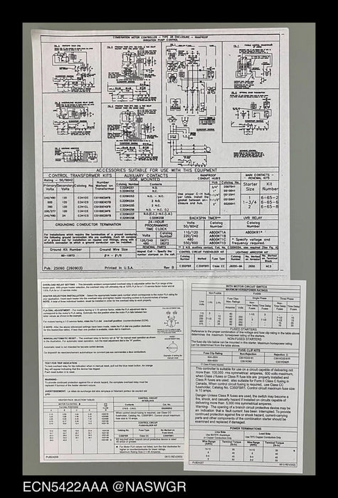 Eaton ECN5422AAA Industrial Pump Panel -60A/SIZE2/120vAC - Unused