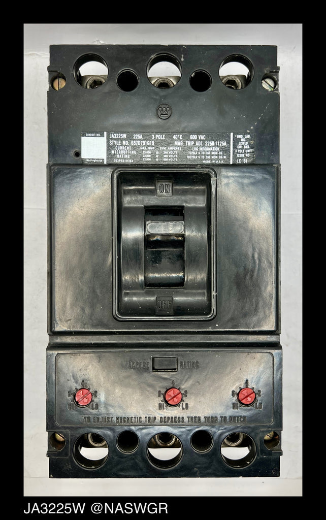 Westinghouse JA3225W Molded Case Circuit Breaker - 225 Amp