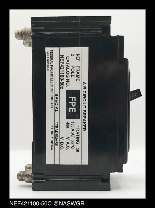 Federal Pacific NEF421100-50C Molded Case Circuit Breaker - 100 Amp