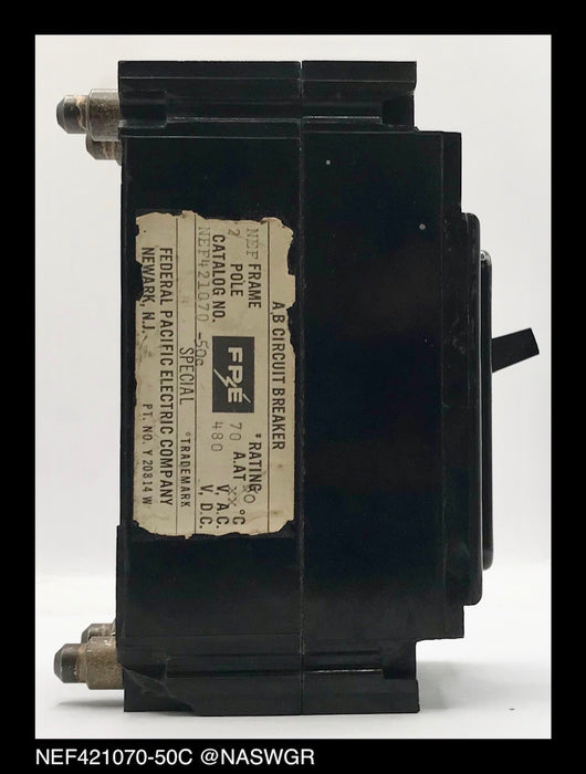Federal Pacific NEF421070-50C Molded Case Circuit Breaker - 70 Amp