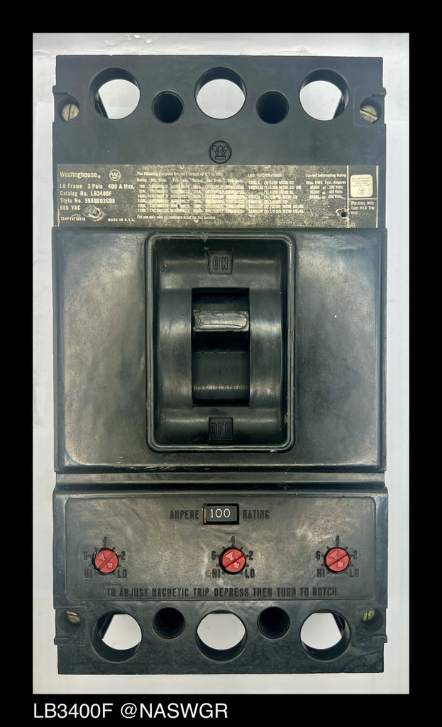 Westinghouse LB3400F Molded Case Circuit Breaker - 100 Amp