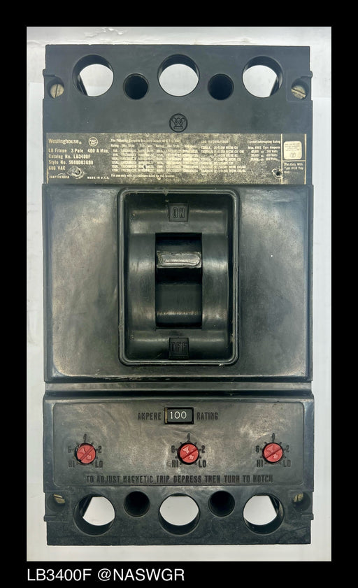 Westinghouse LB3400F Molded Case Circuit Breaker - 100 Amp