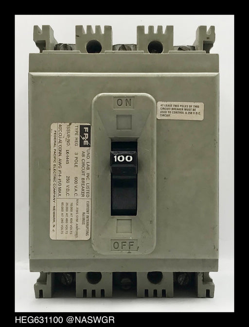 FPE HEG631100 Molded Case Circuit Breaker - 100 Amp