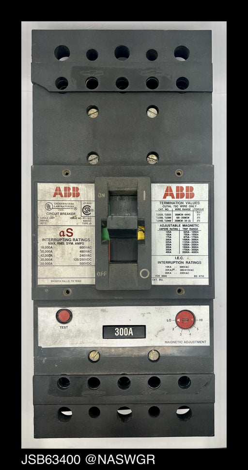 ABB JSB63300L Molded Case Circuit Breaker - 300 Amp
