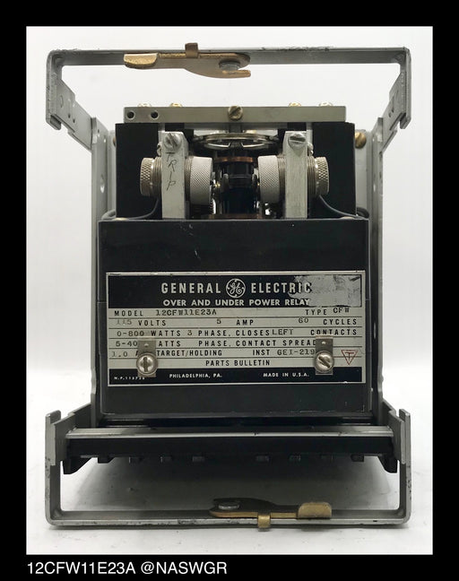 GE 12CFW11E23A Over & Under Power Relay - 5 Amp, 115vAC