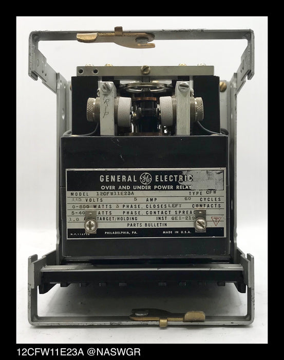 GE 12CFW11E23A Over & Under Power Relay - 5 Amp, 115vAC