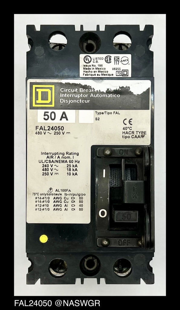 Square D FAL24050 Molded Case Circuit Breaker ~ 50 Amp