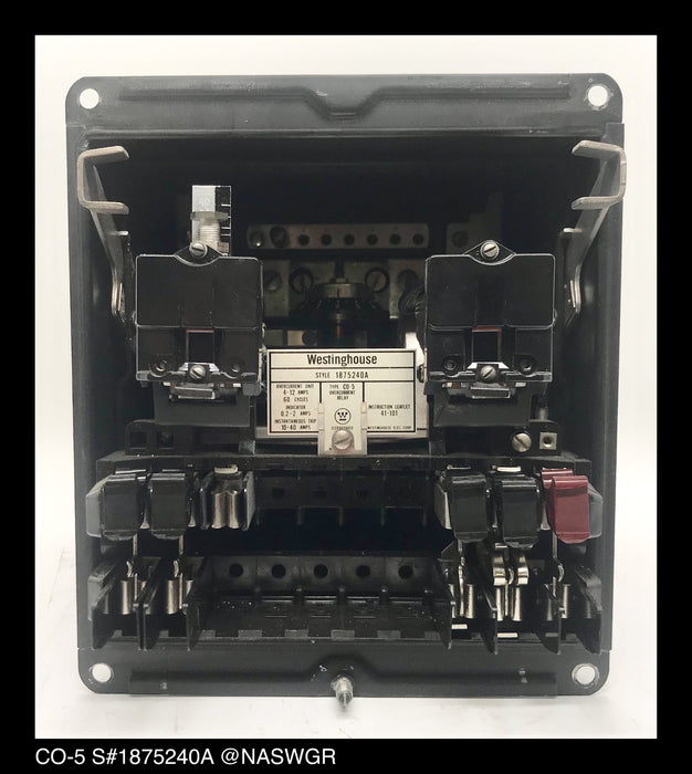 Westinghouse CO-5, 1875240A Overcurrent Relay - 4/12 Amp