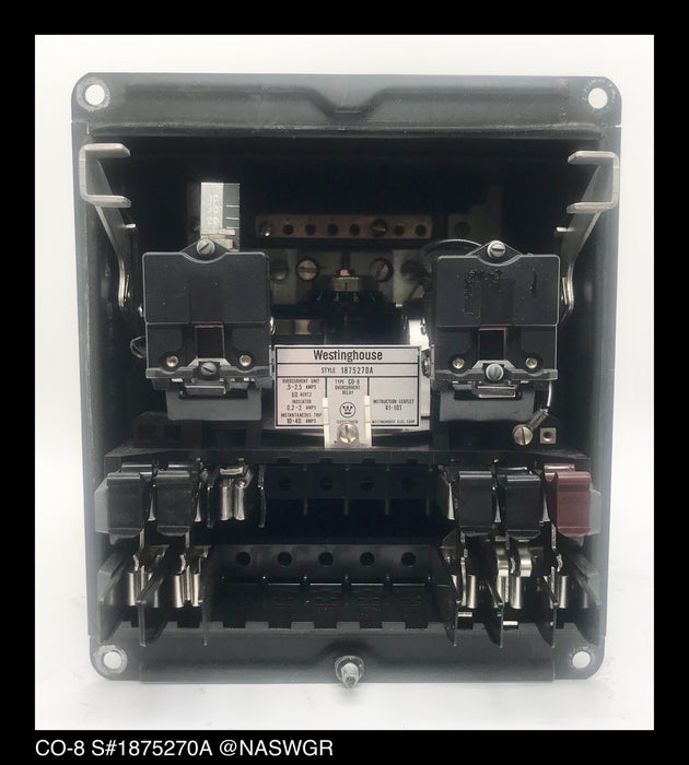 Westinghouse CO-8, 1875270A Overcurrent Relay - 0.5/2.5 Amp