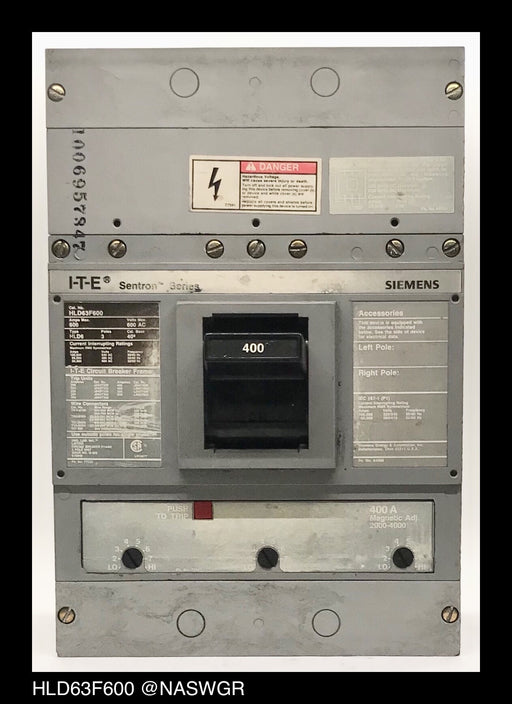 Siemens HLD63F600 Molded Case Circuit Breaker ~ 400 Amp