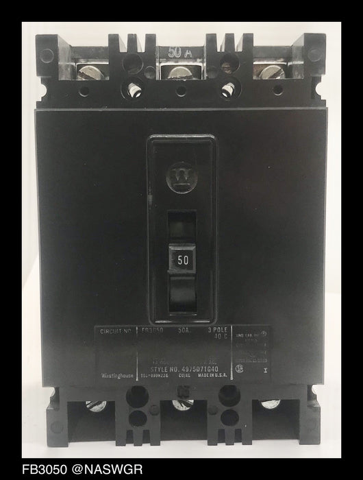 Westinghouse FB3050 Molded Case Circuit Breaker - 50 Amp
