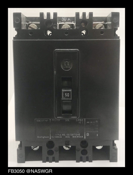 Westinghouse FB3050 Molded Case Circuit Breaker ~ 50 Amp