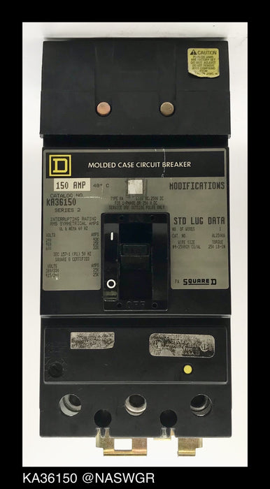 Square D KA36150 Molded Case Circuit Breaker ~ 150 Amp