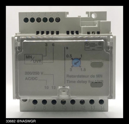 Schneider Electric 33682 Time Delay Relay for MN ~ 200-250vAC - Unused Surplus