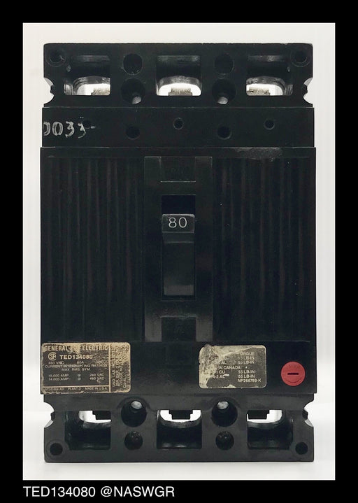 General Electric TED134080 Molded Case Circuit Breaker - 80 Amp