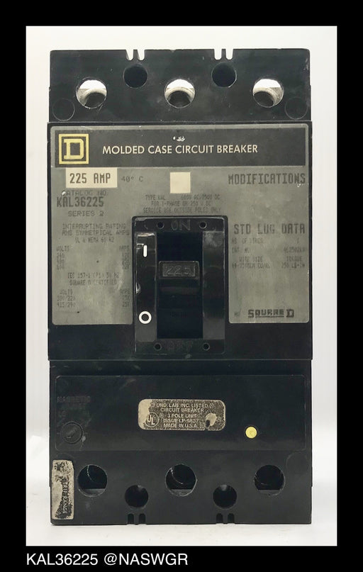 Square D KAL36225 Molded Case Circuit Breaker - 225 Amp