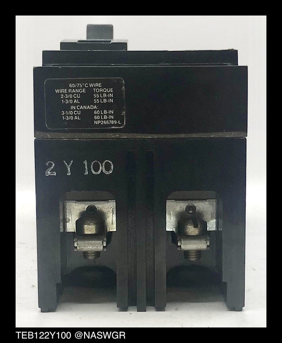 General Electric TEB122Y100 Molded Case Switch ~ 100 Amp