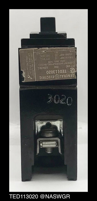 General Electric TED113020 Molded Case Circuit Breaker ~ 20 Amp