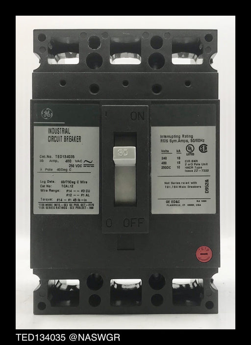 General Electric TED134035 Molded Case Circuit Breaker - 35 Amp