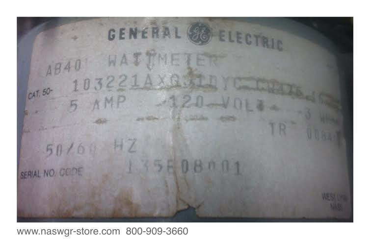 50-10322AXGJ1DYC ~ GE 50-10322AXGJ1DYC Watt Meter