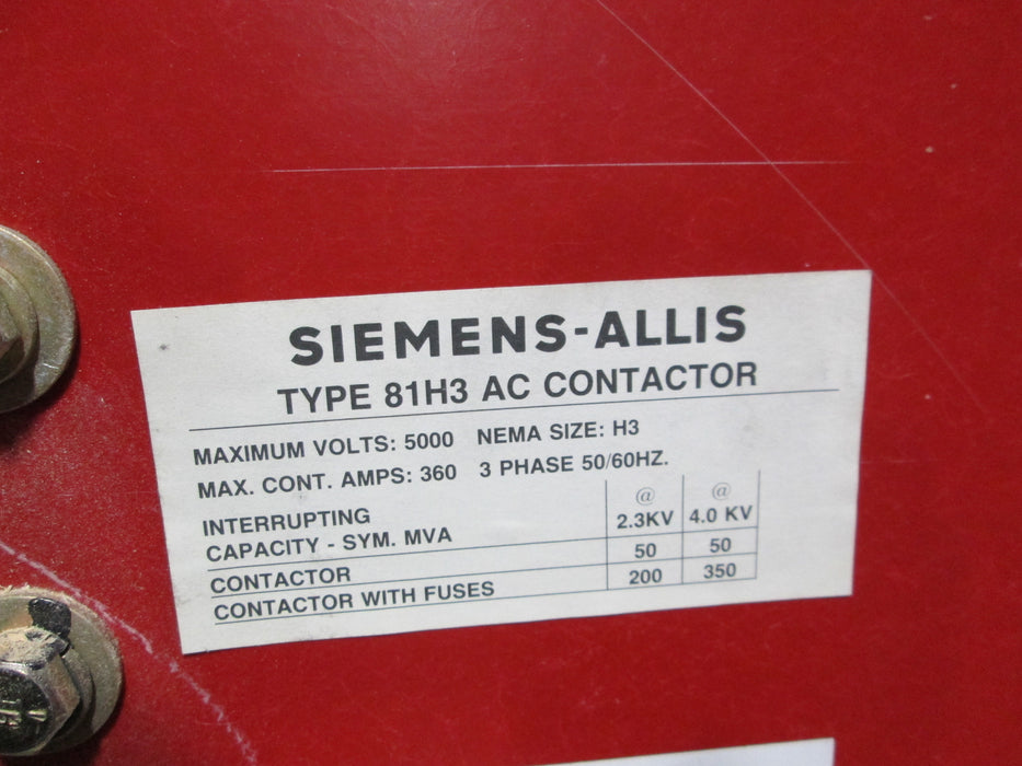 81H3535344A1S Siemens Allis AC Contactor