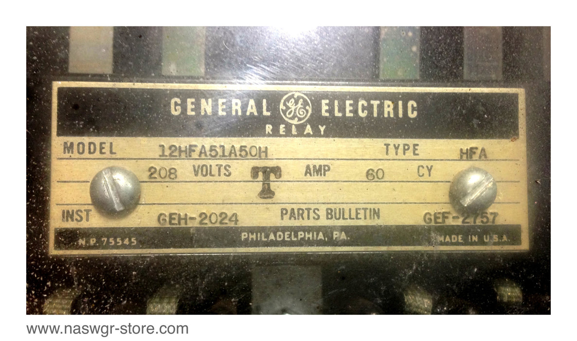 GE 12HFA51A50H Relay