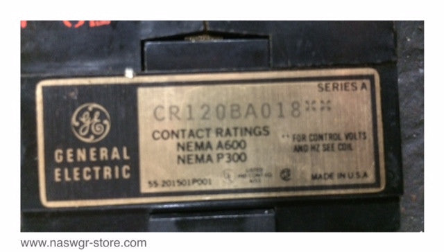 CR120BA01822 ~ GE CR120BA01822 Control Relay ~ Series A