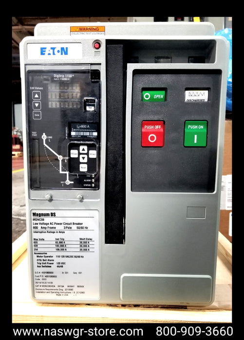 Eaton Magnum DS MDNC08 Circuit Breaker (E/O,B/I) - 800 Amp - Unused