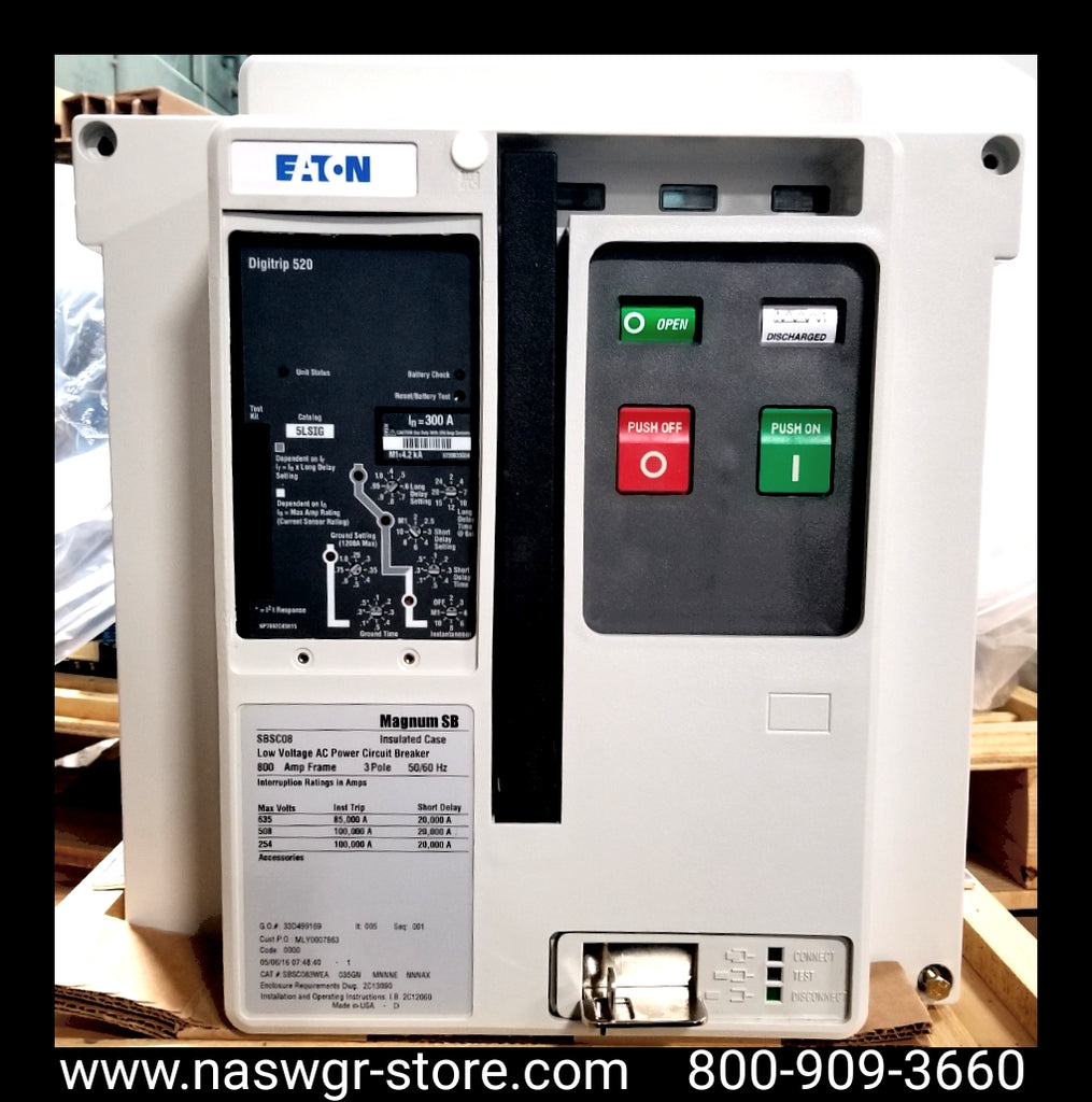 Eaton Magnum SB SBSC08 Circuit Breaker (M/O,D/O) - 300 Amp - Unused