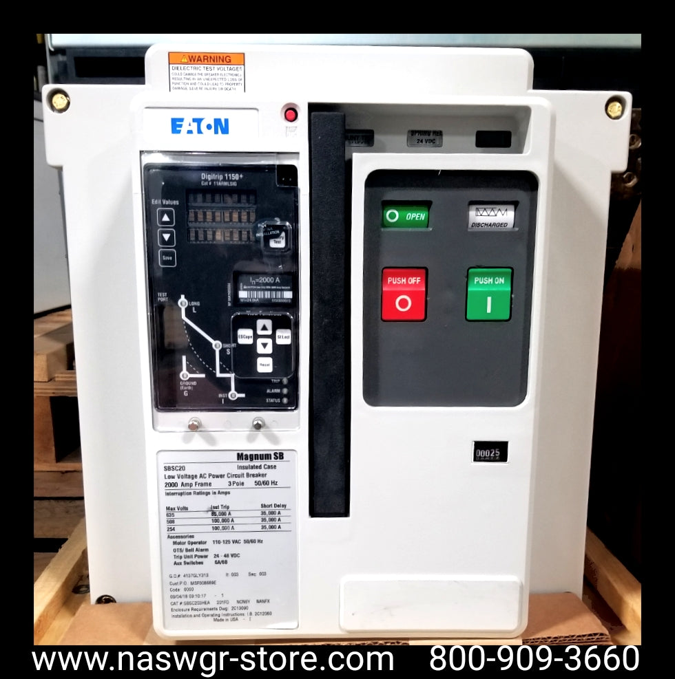 Eaton Magnum SB SBSC20 Circuit Breaker (E/O,B/I) - 2000 Amp - Unused