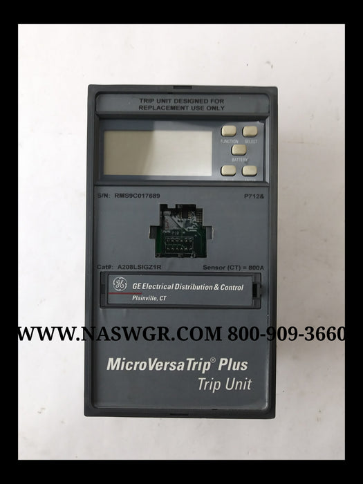 General Electric A208LSIGZ1R MicroVersaTrip Plus Trip Unit