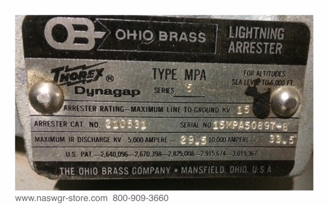 210351 - Ohio Brass 210531 Lighting Arrester