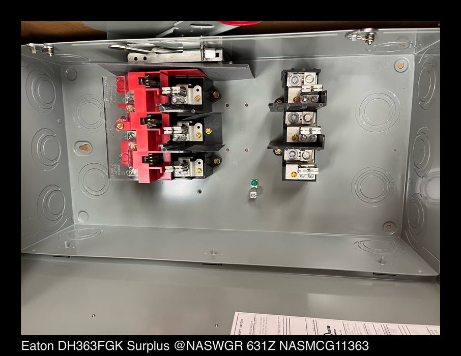 Eaton DH363FGK Heavy Duty Safety Switch - 100A/600V/3P/N1 - Unused