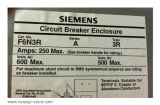 Siemens F6N3R ~ Siemens F6N3R Enclosure Unused Surplus