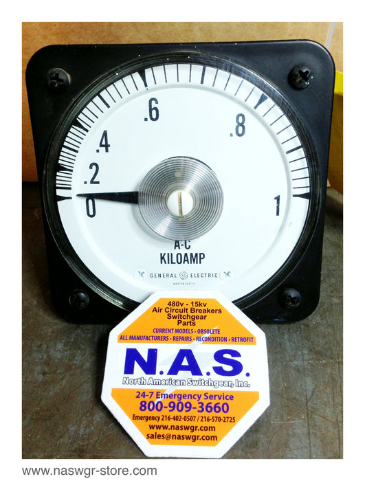 50-105141-LSVA2 , GE A-C Ammeter , Type: AB-30 , Full Scale: 5A , C.T. Ratio: 200:1 , Cycles 40-70 Code: KB , PN: 50-105141-LSVA2