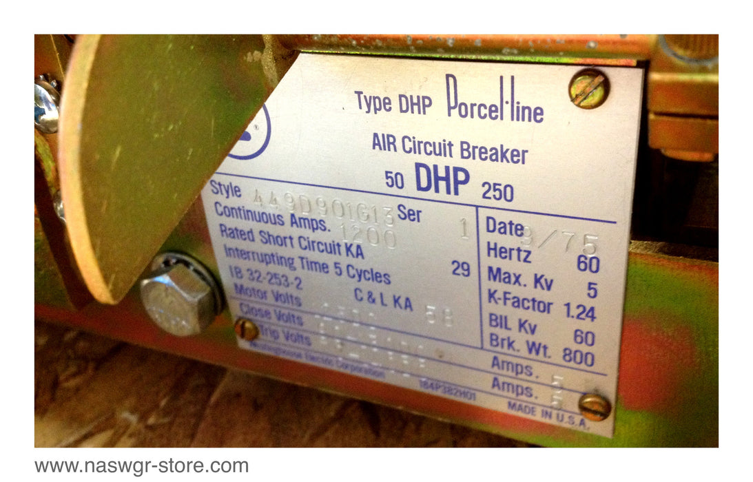 50DHP250 ~ Westinghouse 50-DHP-250 Circuit breaker ~ 50-DHP-250 1200 Amp Circuit Breaker