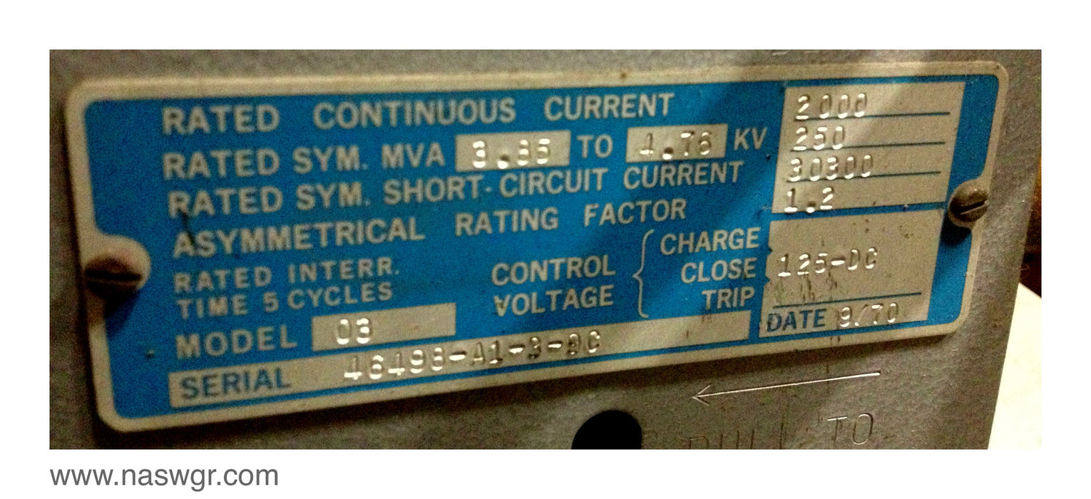 ITE 5HK250 Circuit Breaker (E/O,D/O) - 2000 Amp/5kV