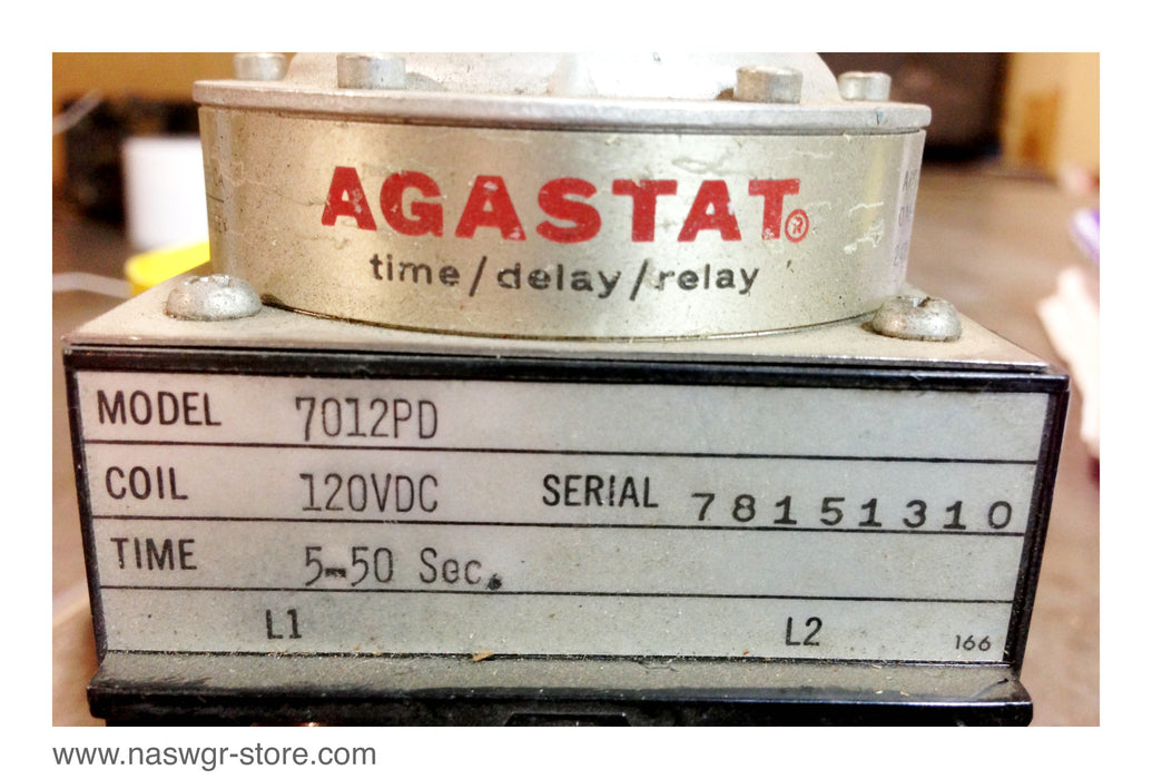 7012PD , Agastat 7012PD Time Delay Relay , Coil: 120 VDC , Time: 5-50 Sec. , PN: 7012PD