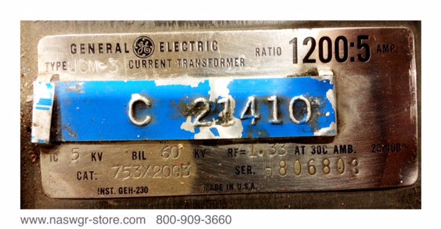753X20G3 ~ GE 753X20G3 Current Transformer ~ Ratio: 1200:5