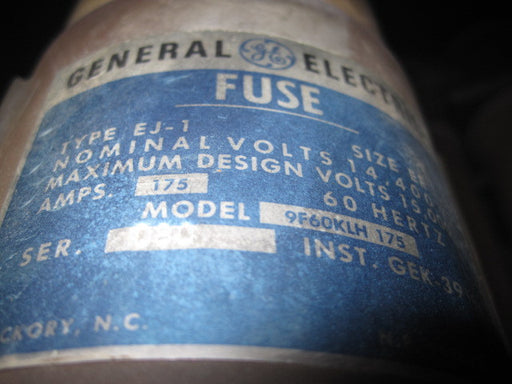 9F60KLH175 , GE EJ-1 Fuse PN: 9F60KLH175