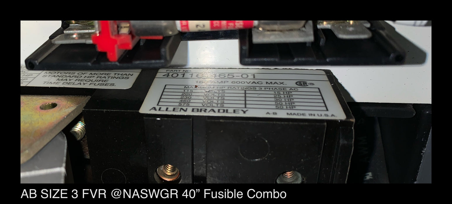 Allen Bradley 2100 Series Size 3 FVR 40" MCC Fusible Combination Bucket