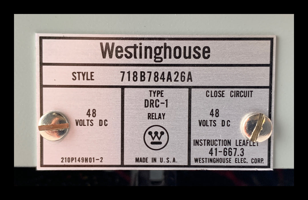 718B784A26A ~ Westinghouse DRC-1 Reclosing Relay