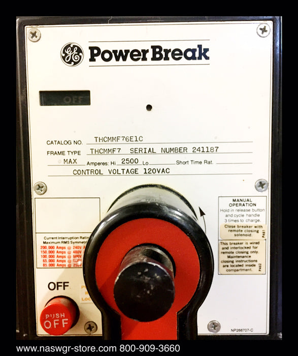 GE PowerBreak THCMMF76E1C Circuit Breaker (E/O,D/O) - 2500 Amps