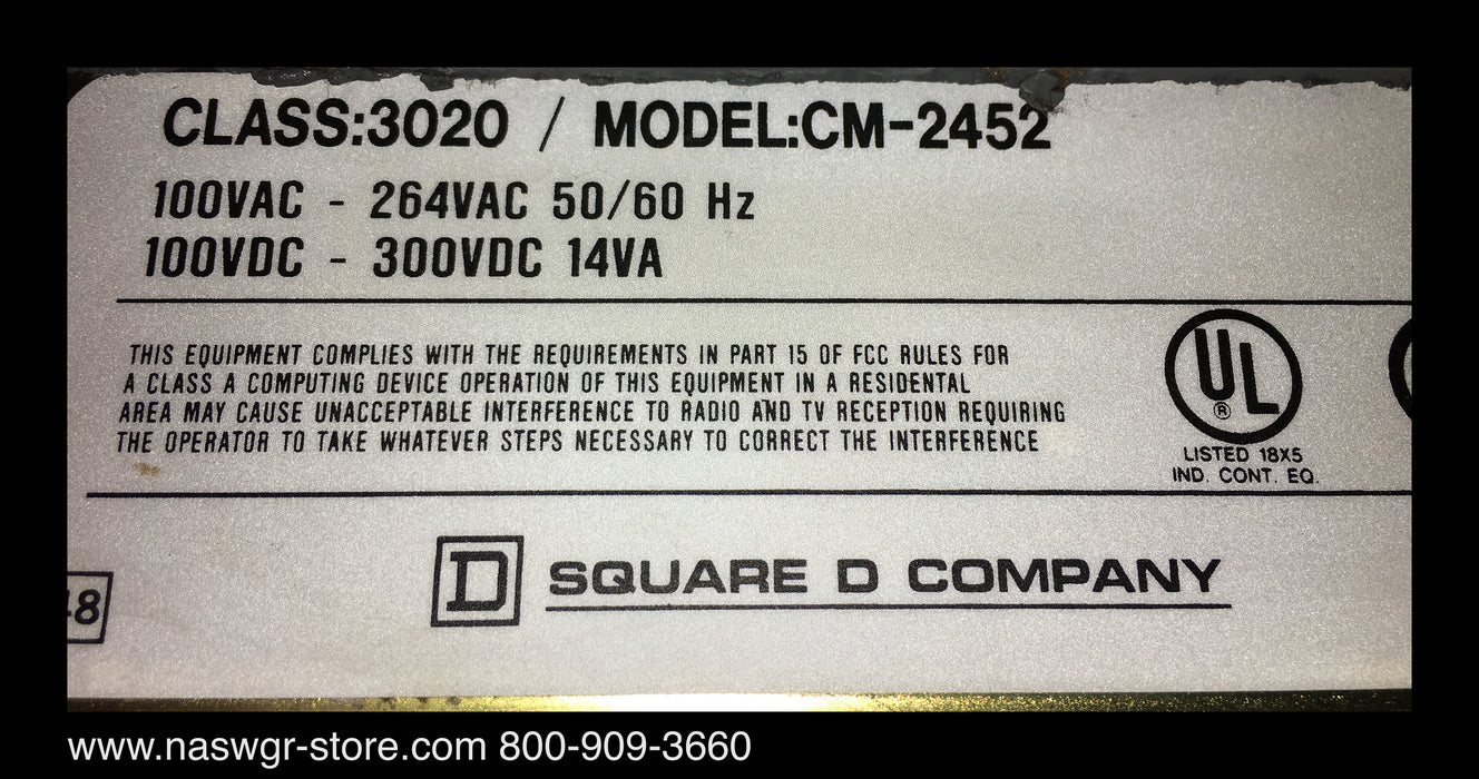 CM-2452 ~ Square D CM-2452 PowerLogic Circuit Monitor ~ Class 3020