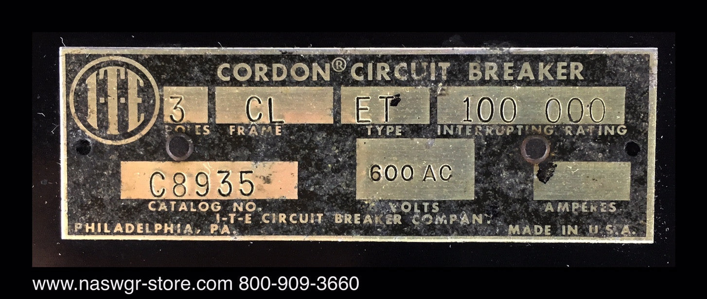 ITE C8935 Molded Case Circuit Breaker ~ 600 Amp